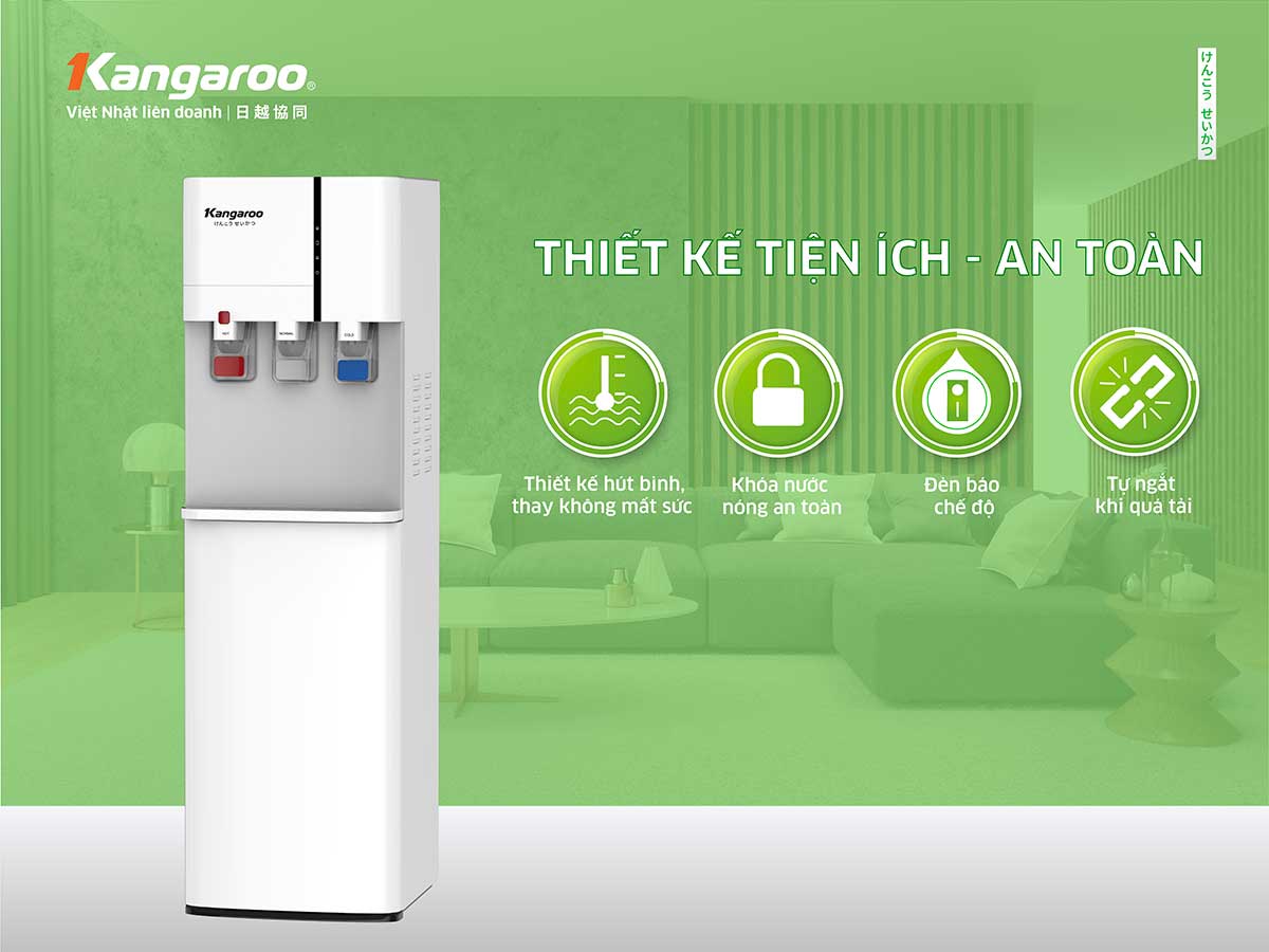 Cây nước nóng lạnh Kangaroo KG59A3 thiết kế tiện ích - an toàn